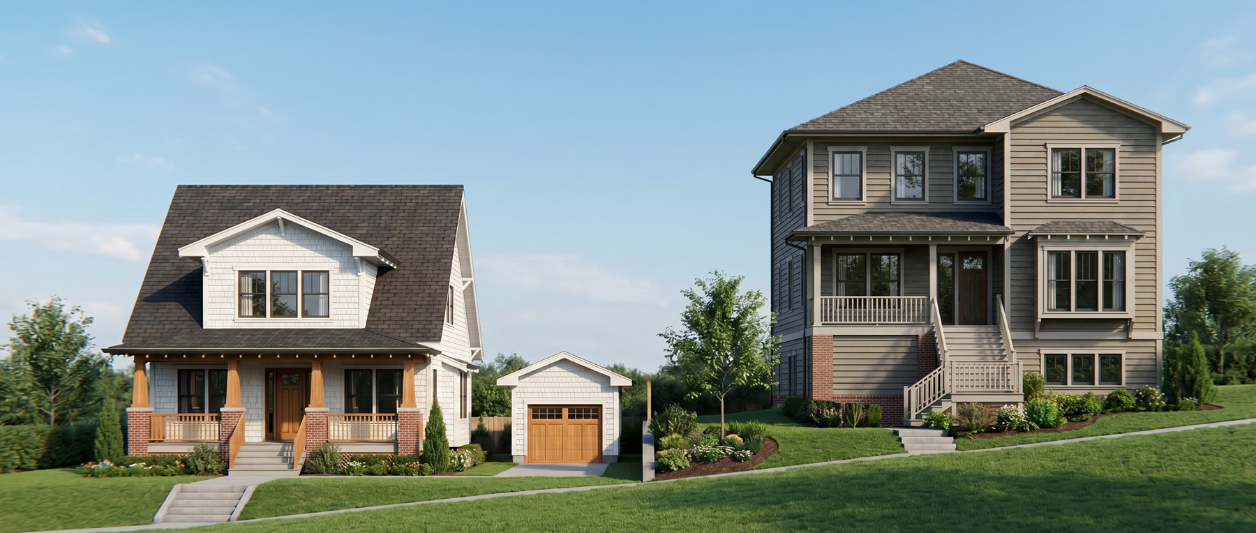 3014 & 3012 Longleaf Road — two home designs
